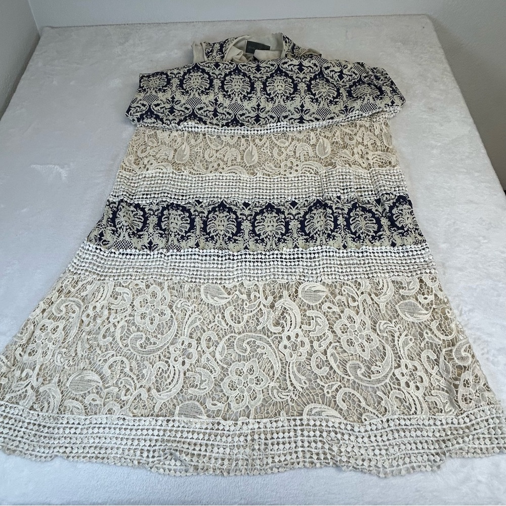 Sunday in Brooklyn | Damask & Crochet Maxi Dress Size Large Bohemian - Picture 7 of 9